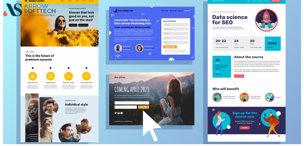 Landing Page Design Services featuring a modern, conversion-focused landing page layout with clear call-to-action, responsive design, engaging visuals, and optimized user experience for lead generation and sales growth.
